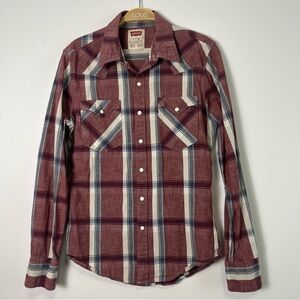 Levi’s men Plaid Western Style Snap Button Shirt
